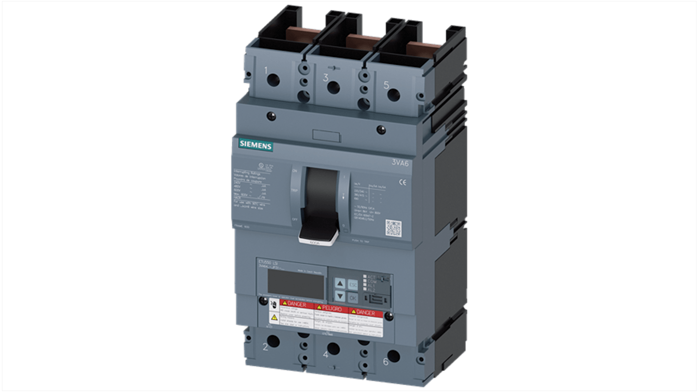 Siemens, SENTRON MCCB 3P 400A, Breaking Capacity 100 kA, Fixed Mount