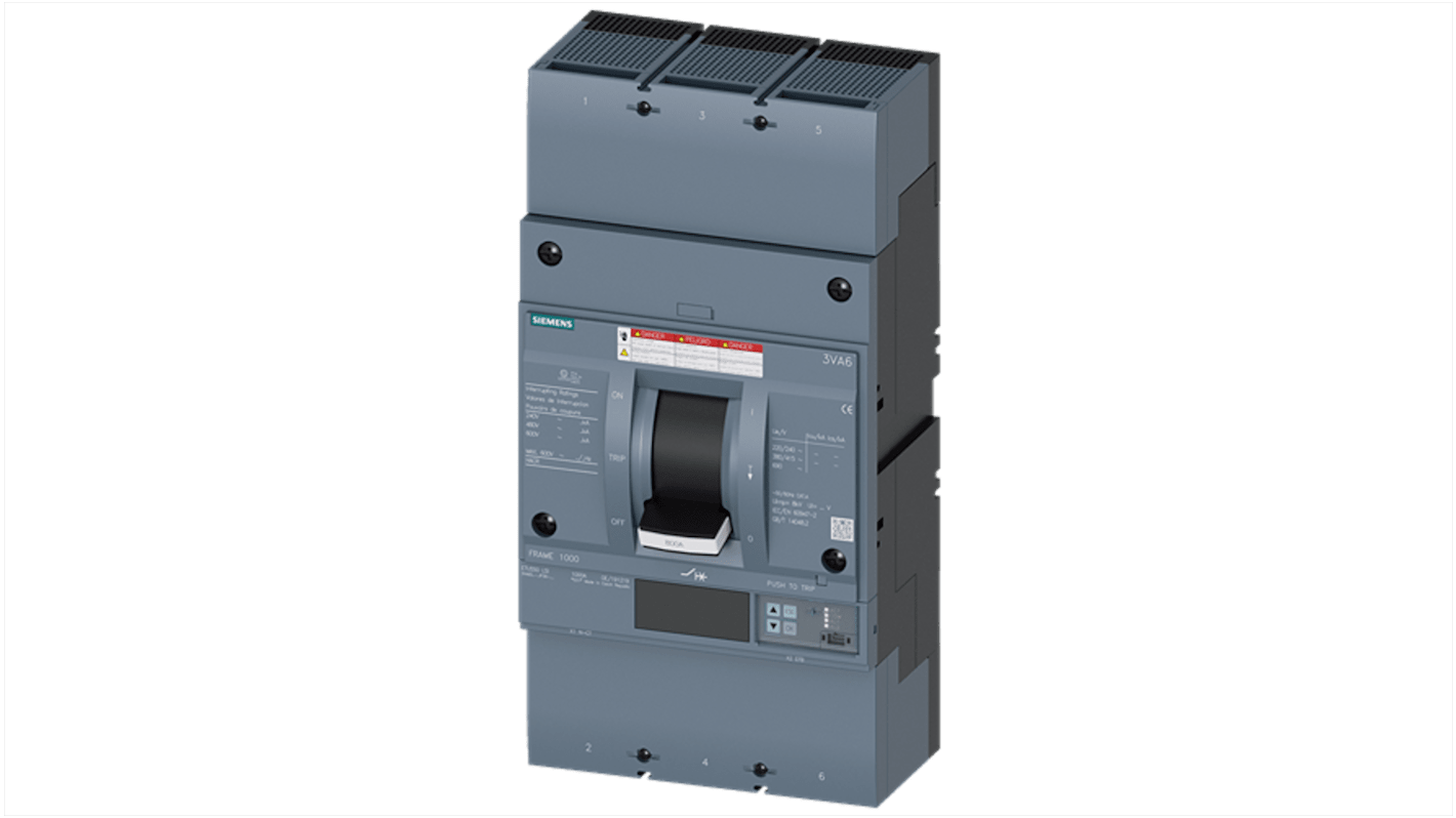 Siemens, SENTRON MCCB Molded Case Circuit Breaker 3P 800A, Breaking Capacity 100 kA, Fixed Mount