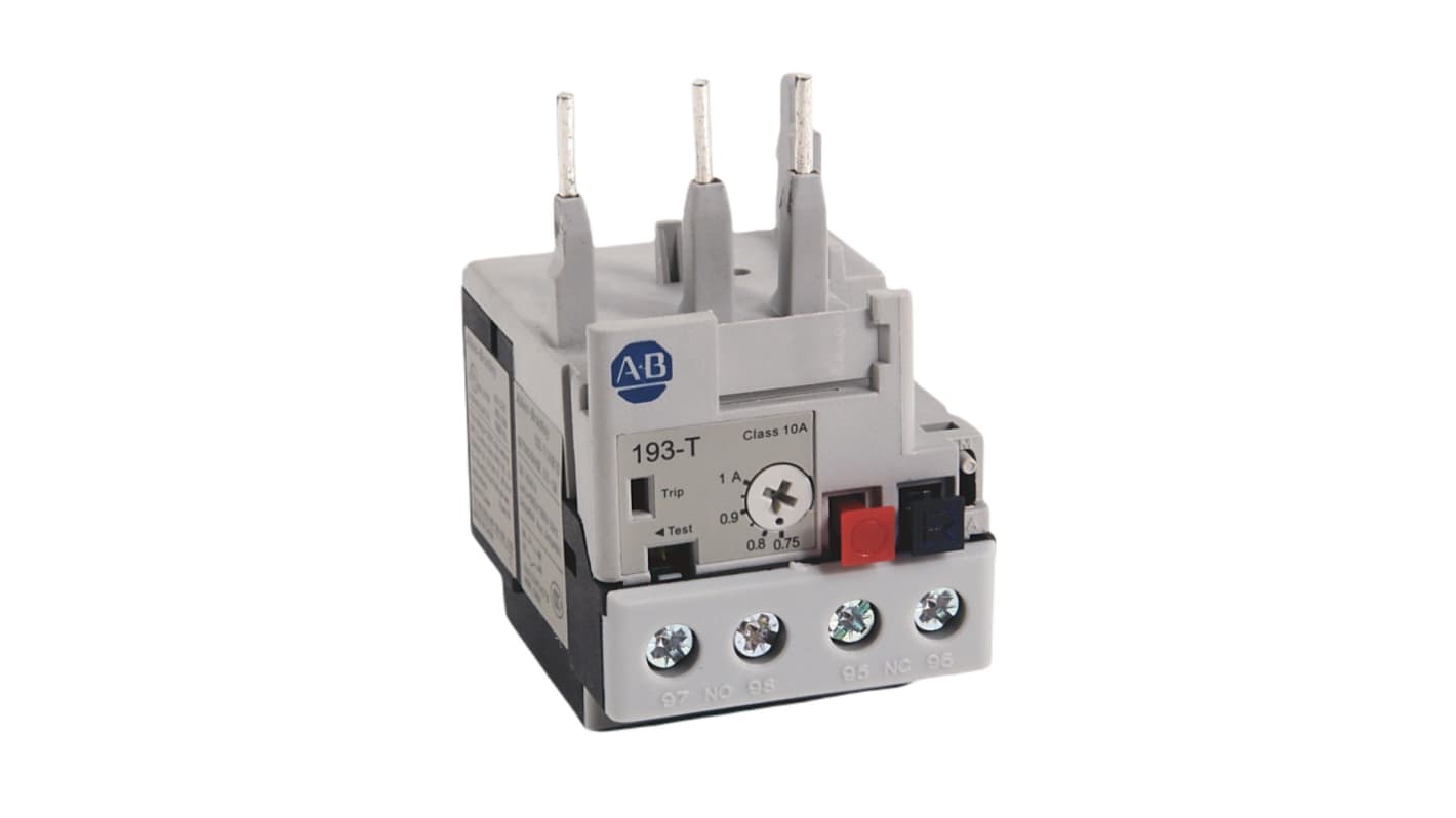 Allen Bradley 193-T1 Overload Relay, 3.5 → 4.8 A F.L.C, 2 mA Contact Rating, 12 W, 15 V, 193-T1AA