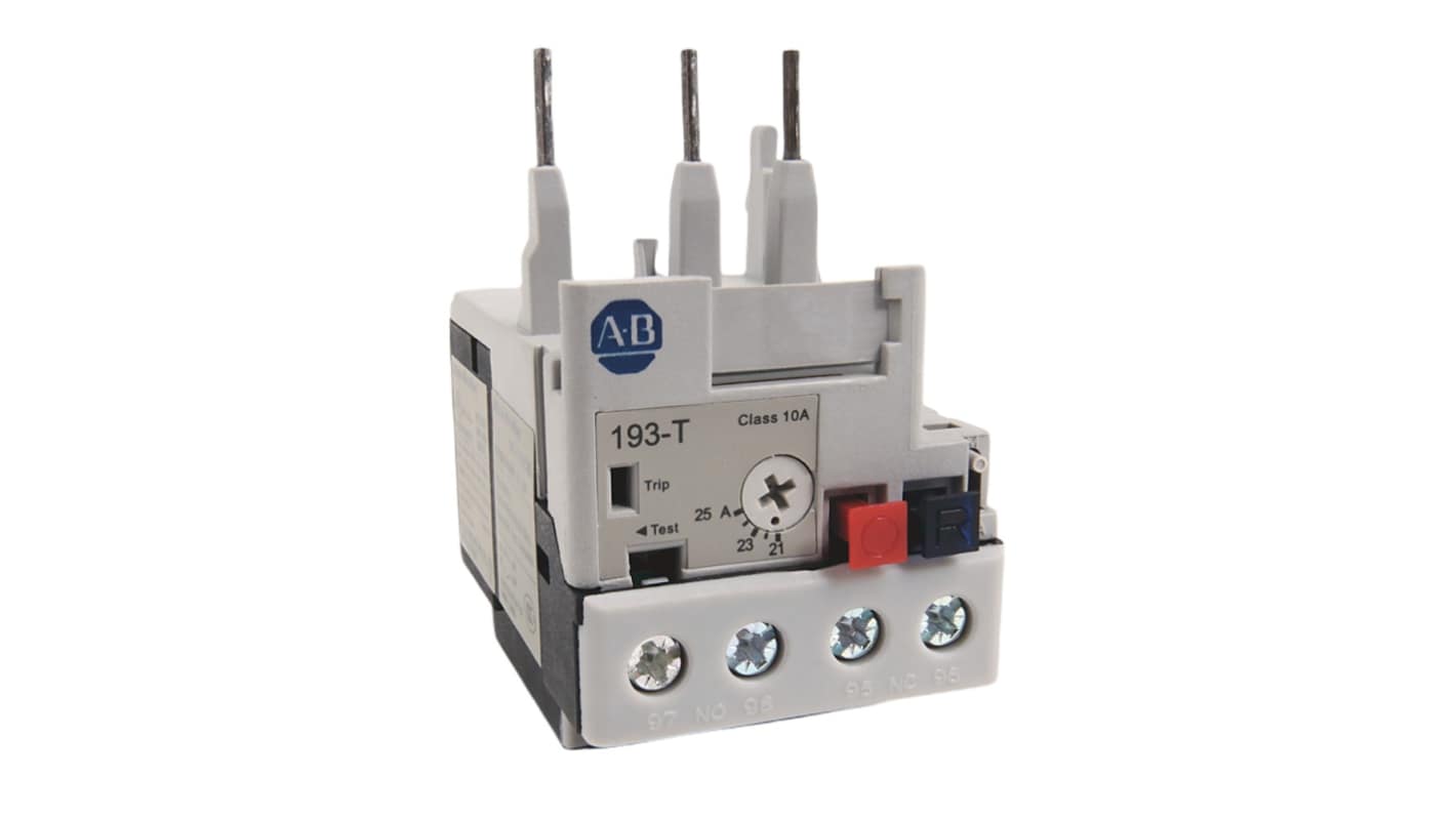 Allen Bradley 193-T1 Overload Relay, 21 → 25 A F.L.C, 2 mA Contact Rating, 12 W, 15 V, 193-T1AA