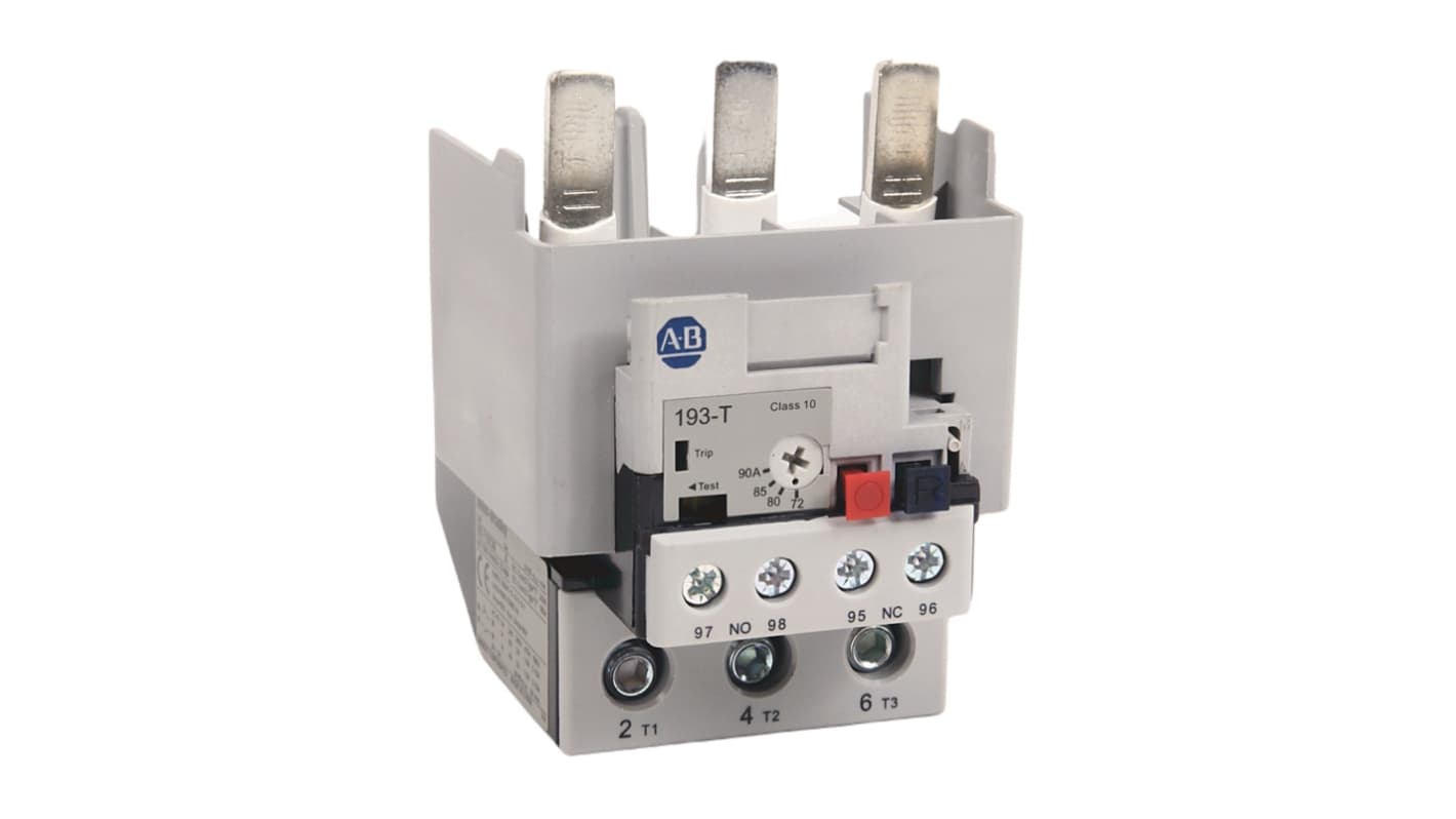 Allen Bradley 193-T1 Overload Relay, 72 → 90 A F.L.C, 2 mA Contact Rating, 18 W, 15 V, 193-T1AA