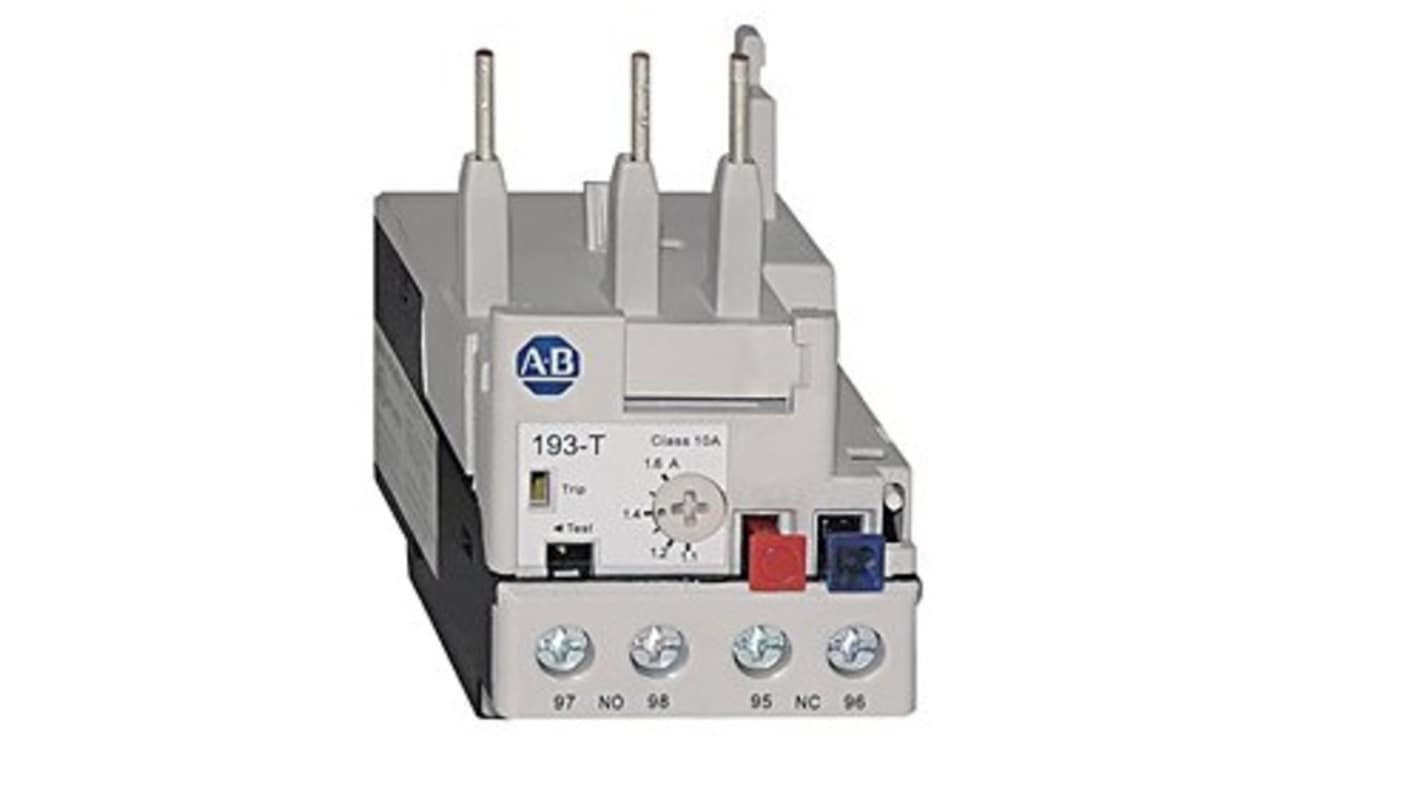 Allen Bradley 193-T1 Overload Relay, 97 A F.L.C, 2 mA Contact Rating, 18 W, 15 V, 193-T1AA