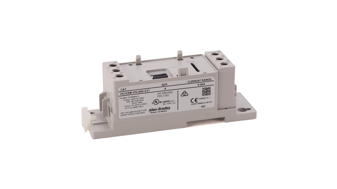 Allen Bradley 193 ESM Overload Relay, 60 A Contact Rating, E300