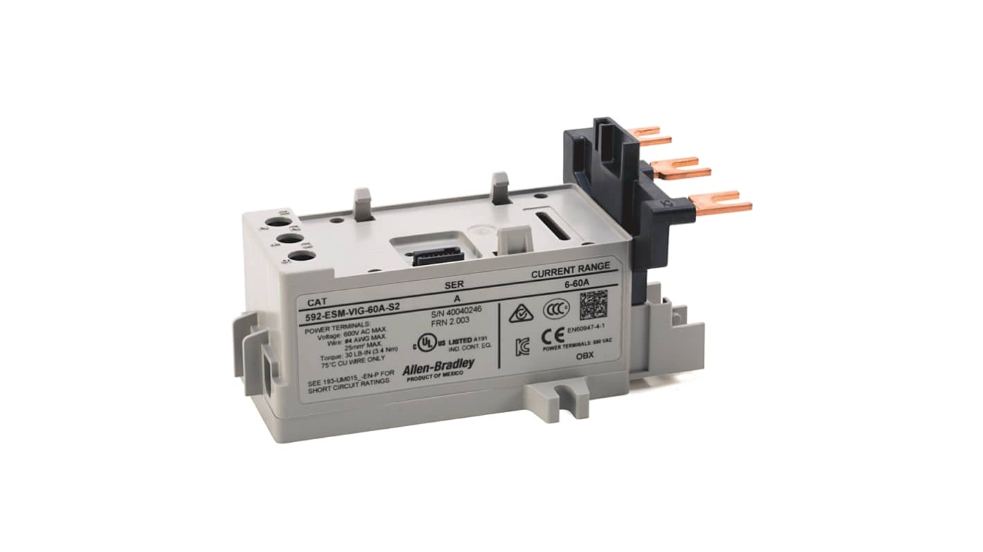 Allen Bradley 592 ESM Overload Relay, 60 A Contact Rating, E300
