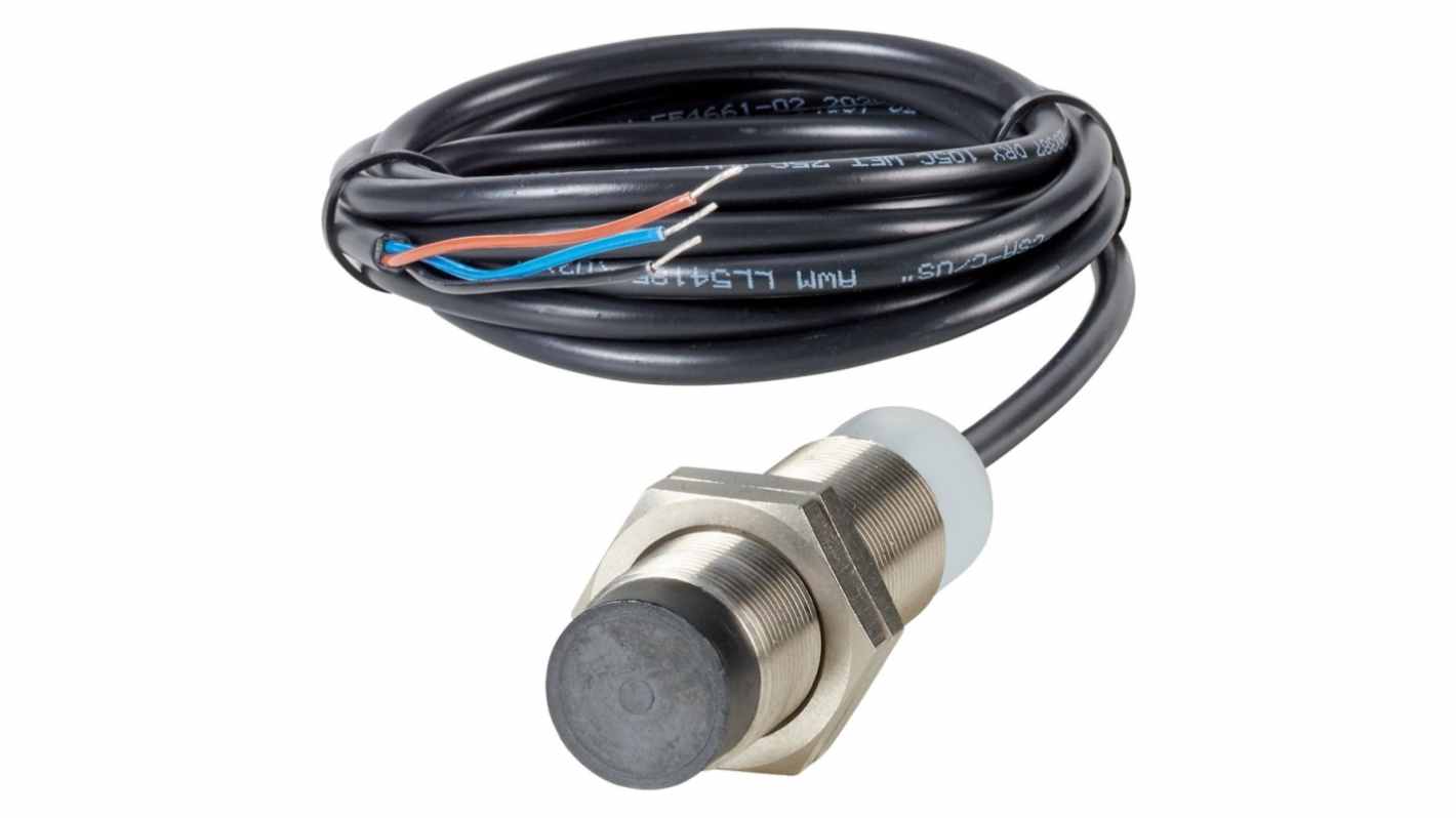 Eaton Inductive Threaded Barrel Proximity Sensor, M18, 8 mm Detection, PNP NC, 48 V