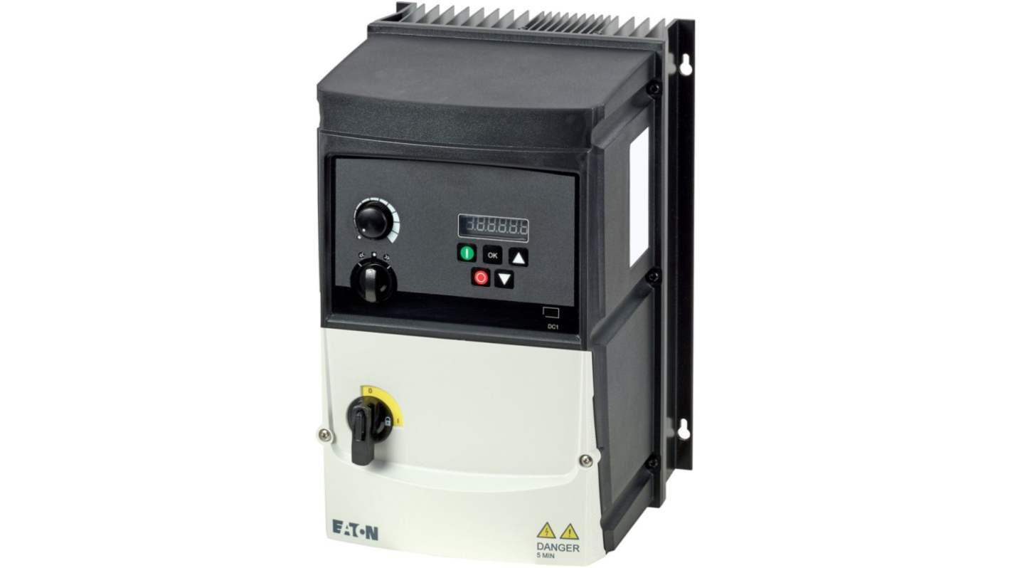 Eaton Variable Speed Drive, 11 kW, 3 Phase, 380 → 480 V ac, 24 A, VFD DC1 Series