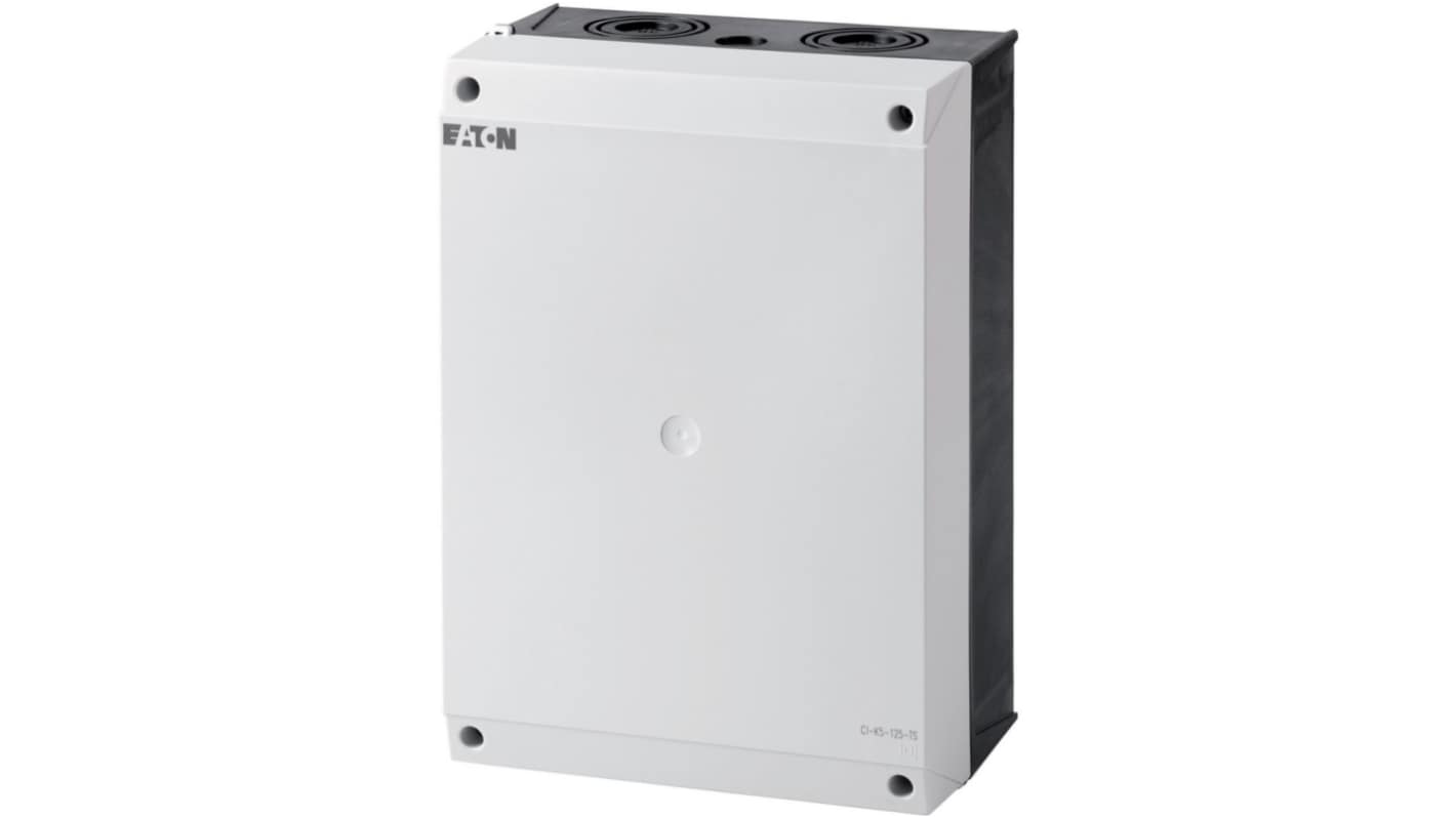 Eaton Series Black, Light Grey Plastic General Purpose Enclosure, IP65, IK06, Light Grey Lid, 280 x 200 x 125mm