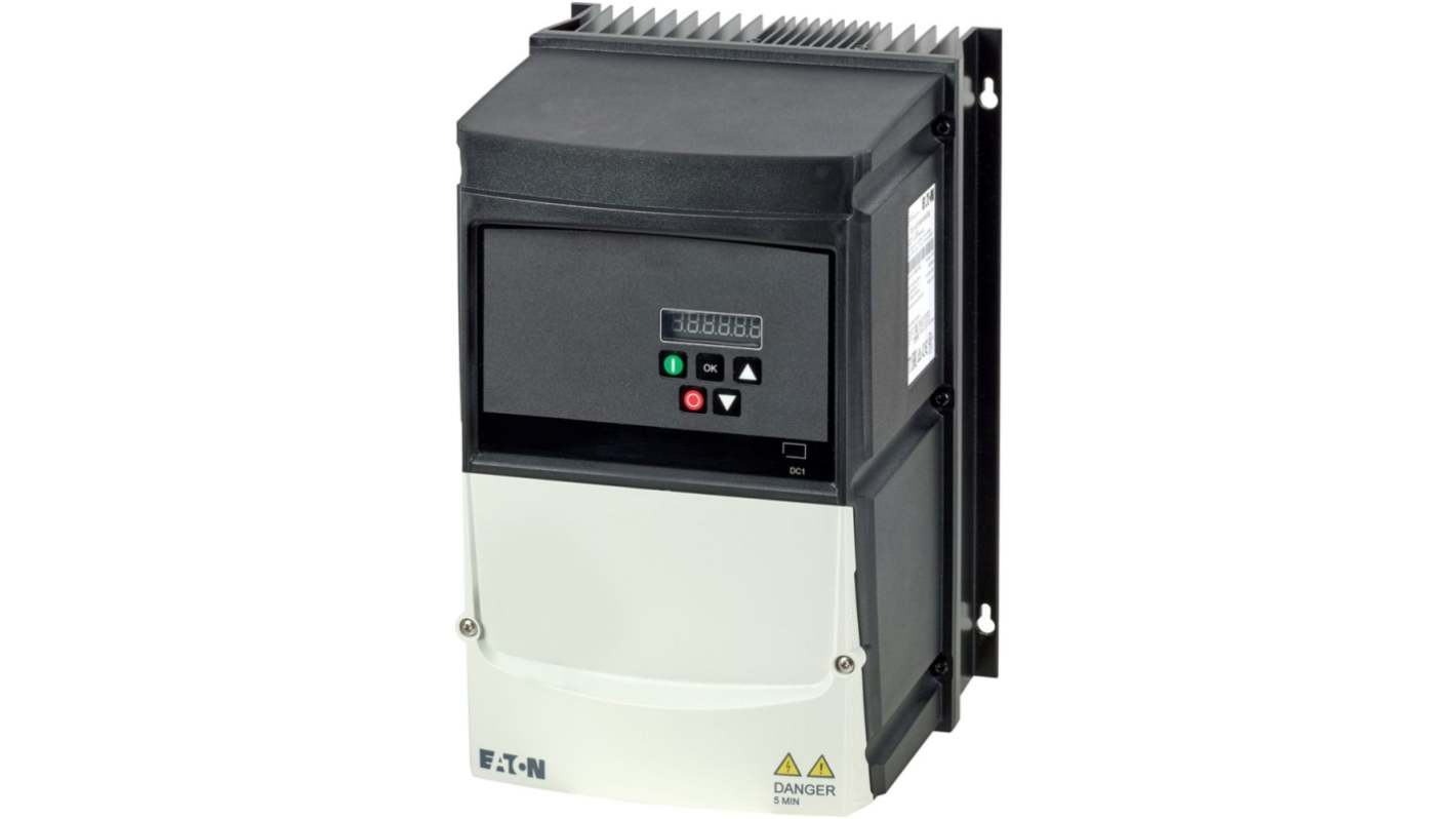 Eaton Variable Speed Drive, 11 kW, 3 Phase, 380 → 480 V ac, 24 A, VFD DC1 Series