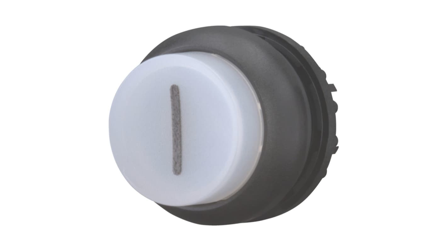 Eaton series M22 Series Illuminated Illuminated Push Button Switch, Momentary, Threaded, 22.5mm Cutout, White LED, 24V,
