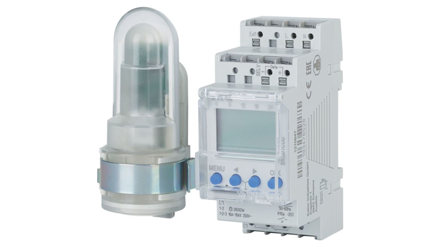 Eaton Distribution Parts Series DIN Rail Mount Digital Timer, 230V ac, 1-Contact, 2-Function