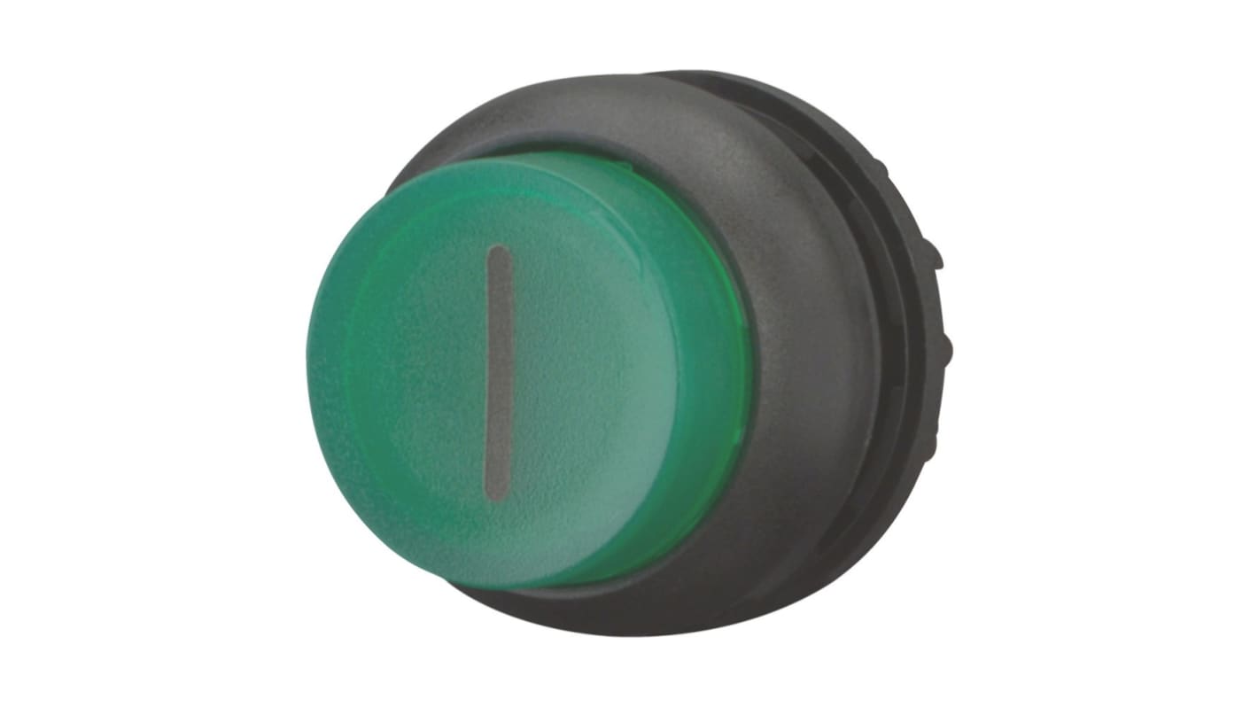 series M22 Series Illuminated Illuminated Push Button Switch, Momentary, Spring Return, Threaded, 22.5mm Cutout, Green