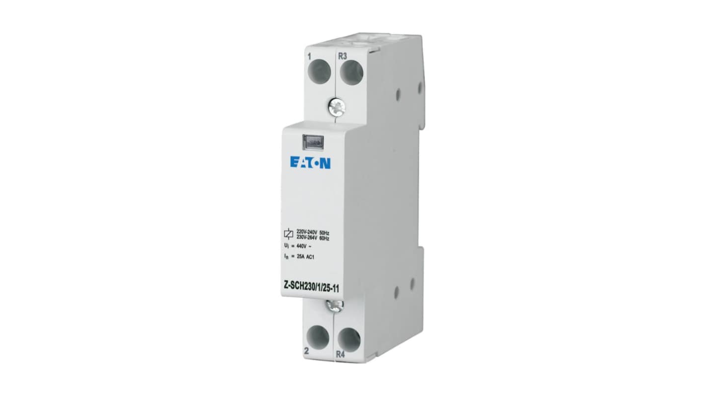 Eaton Distribution Parts Z-SCH Installation Contactor, 2-Pole, 25 A, 1NC/1NO, 440 V