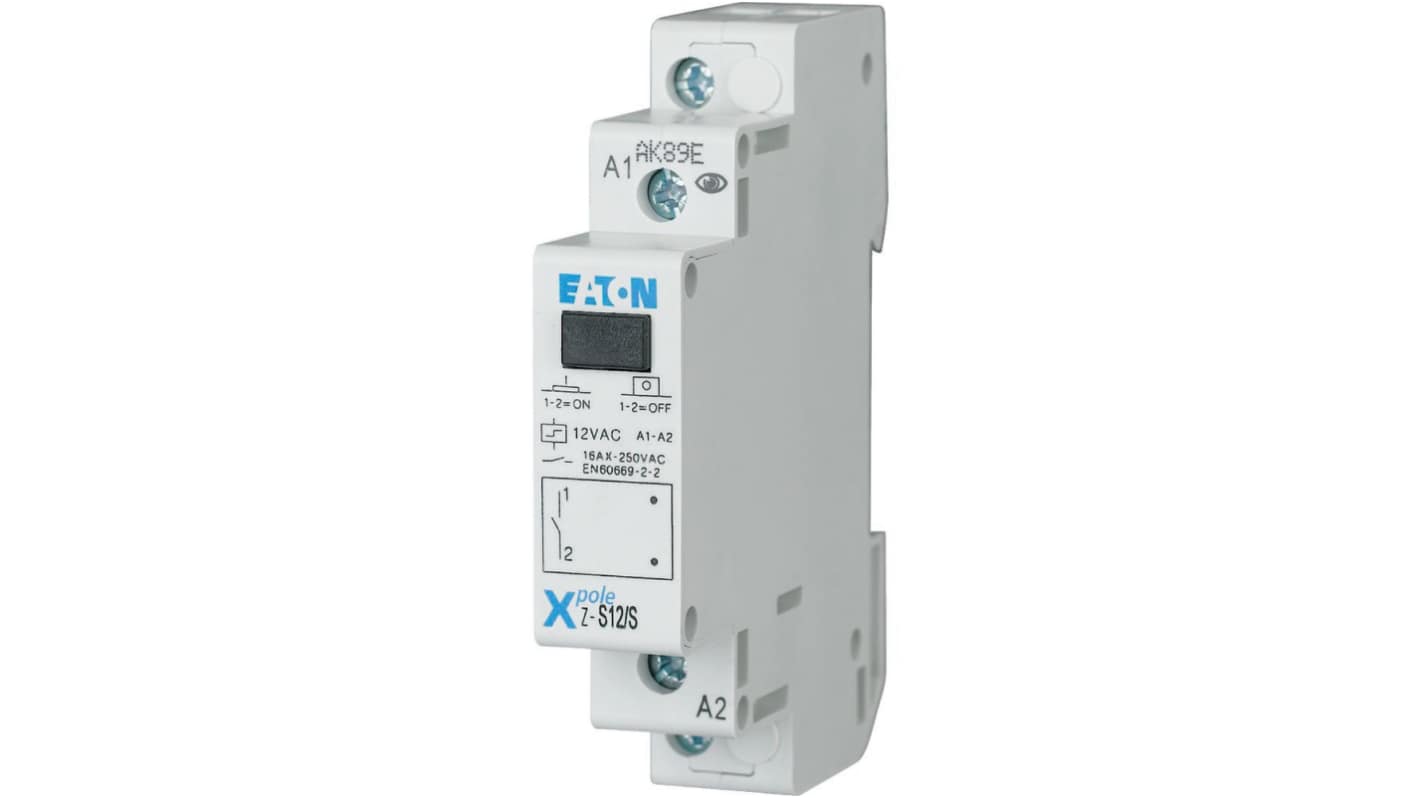 Relè a impulsi Eaton, SPST, bobina 12V ca, Guida DIN