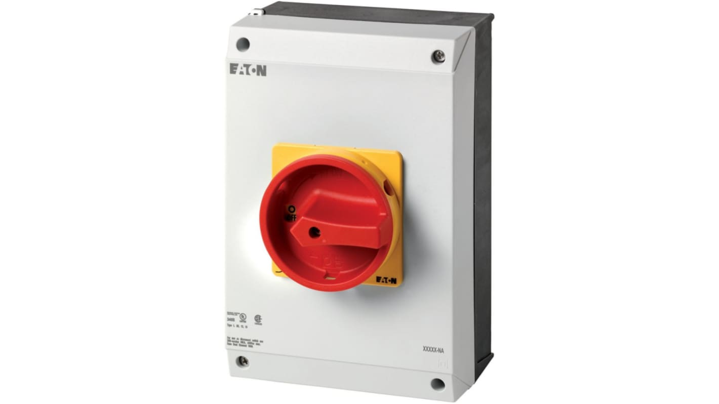 Eaton 3 Pole Surface Mount Isolator Switch - 63A Maximum Current, IP65