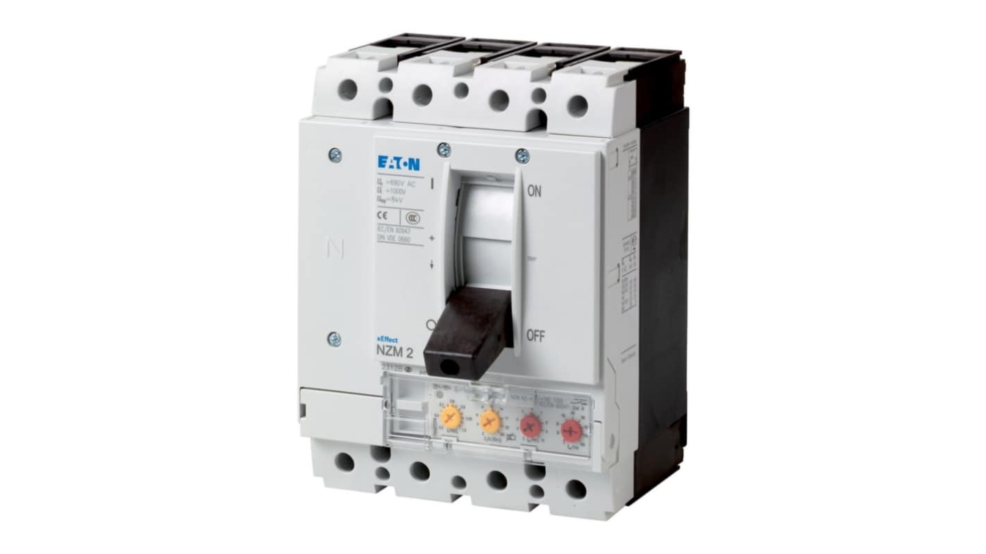 Eaton, Eaton Moeller NZM MCCB Molded Case Circuit Breaker 4P 100A, Breaking Capacity 80 kA, Fixed Mount