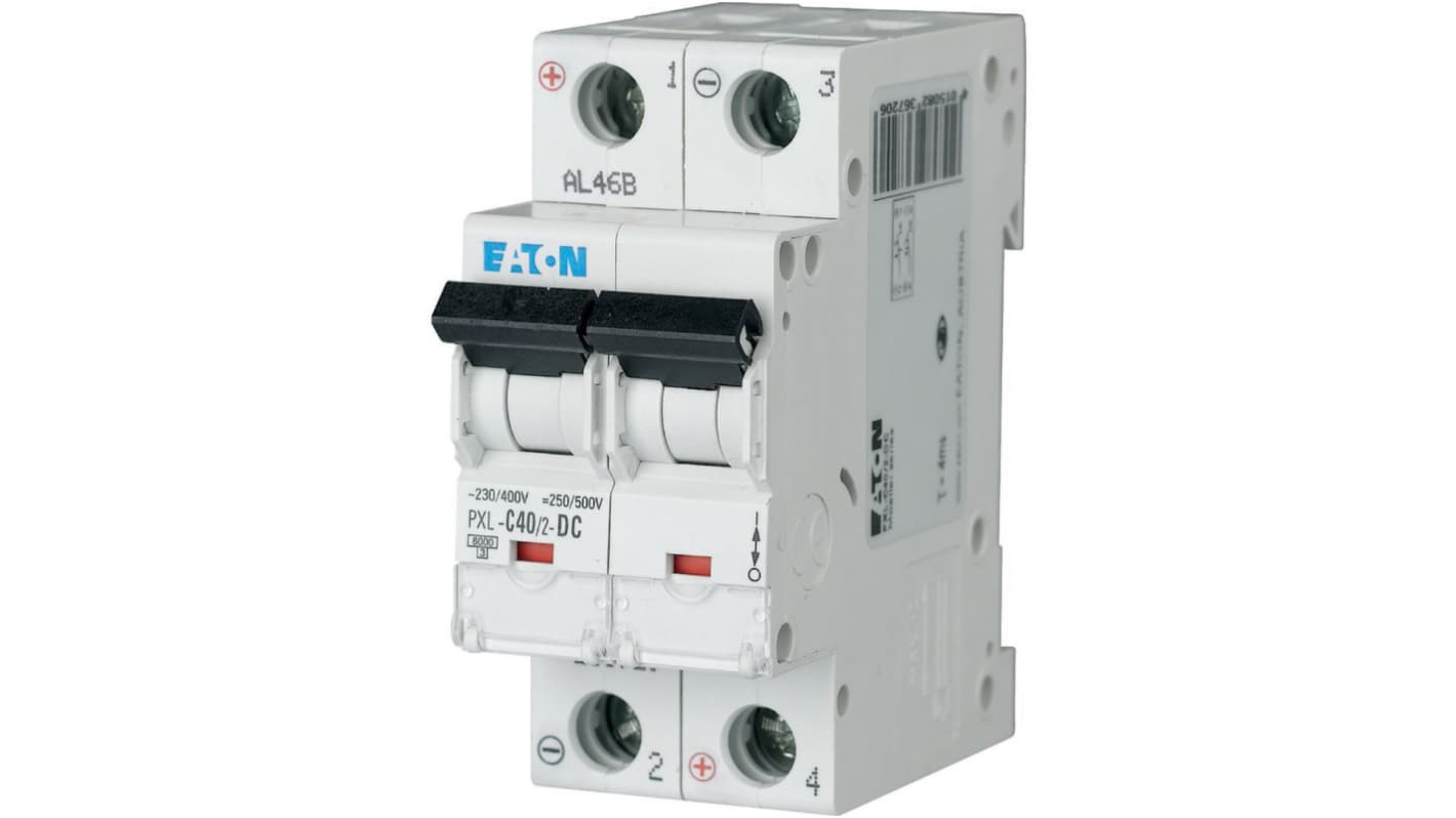 Eaton xPole - PXL PXL MCB, 2P, 40A Curve C, 440V AC, 48V DC