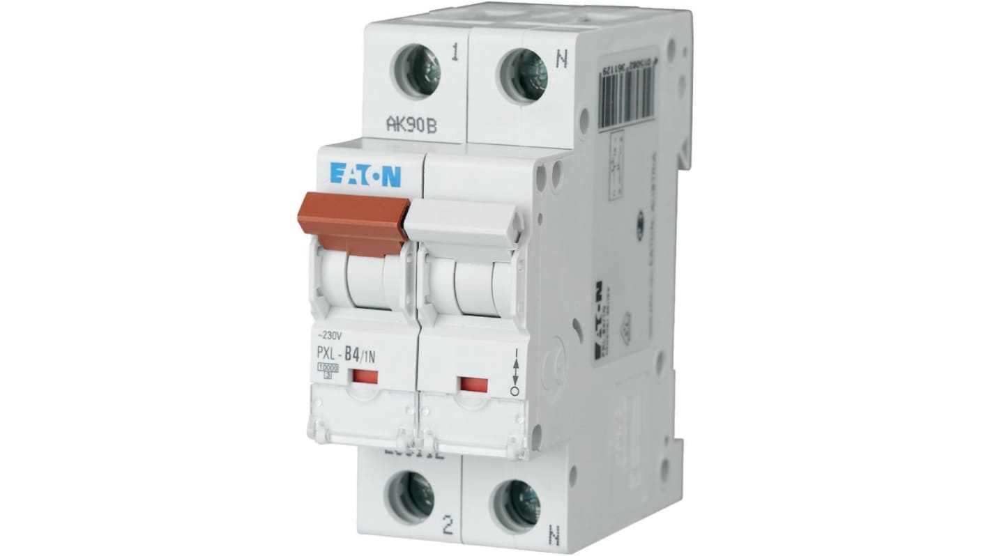Eaton xPole - PXL PXL MCB, 1P, 4A Curve C, 230V AC, 10 kA Breaking Capacity