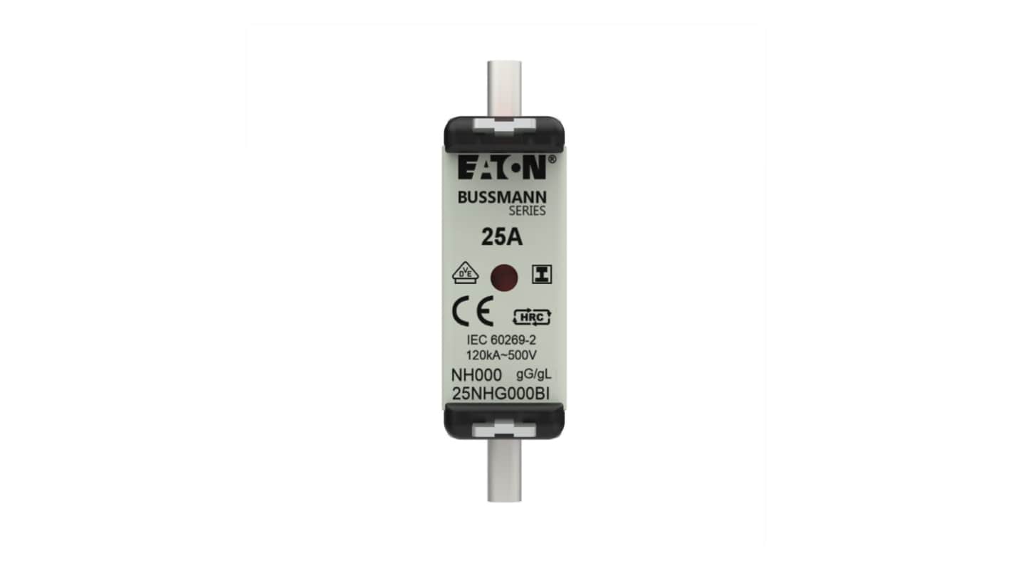 Eaton 25A Tag Fuse, 21 x 79mm, 500V