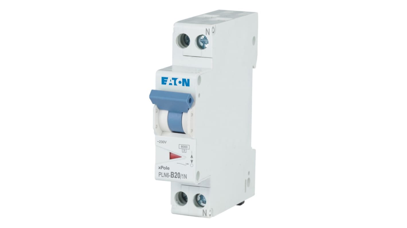 Interruttore magnetotermico Eaton, 1P 20A 6 kA, Tipo B