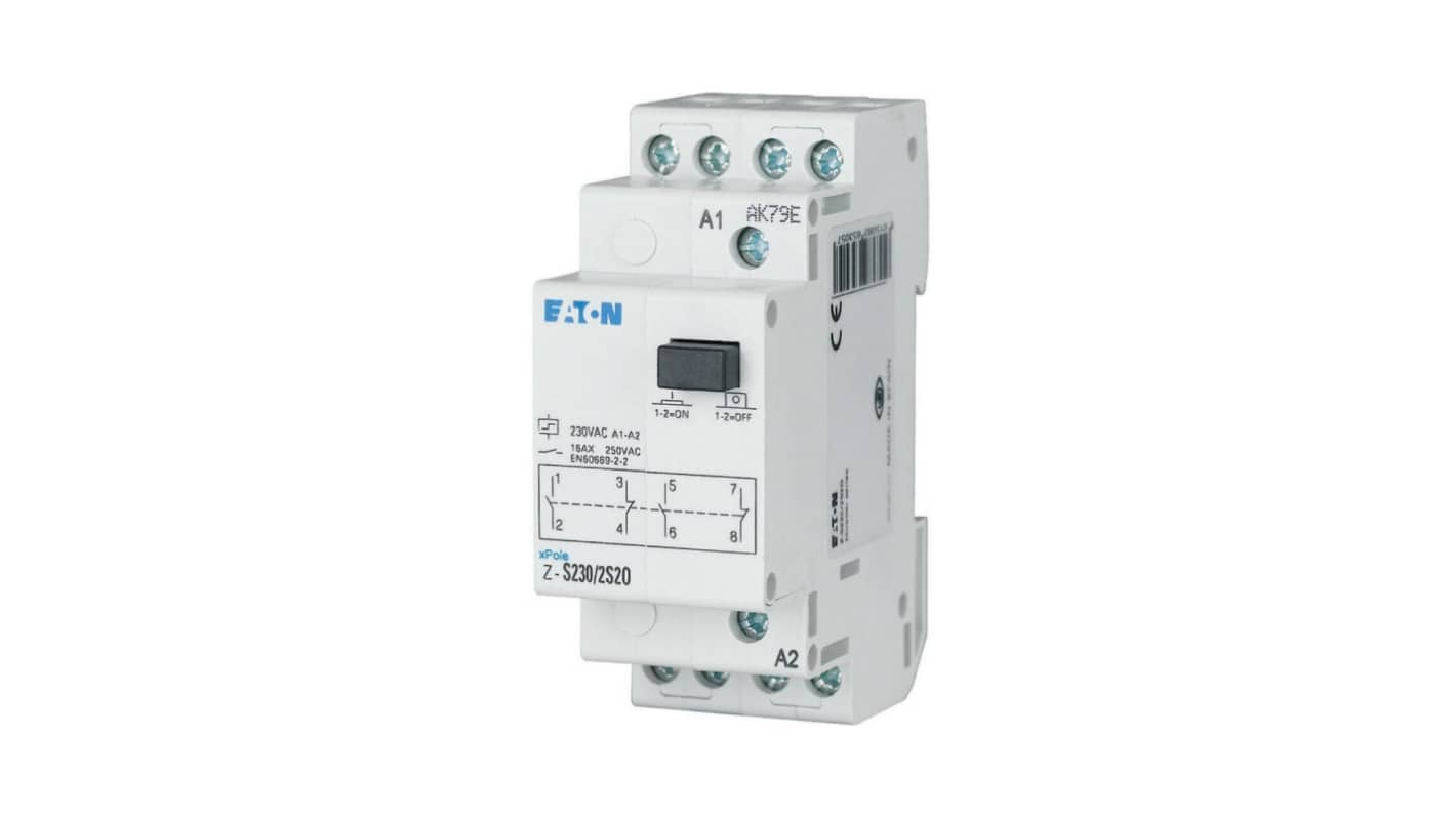 Relè a impulsi Eaton, bobina 12V ca, Guida DIN