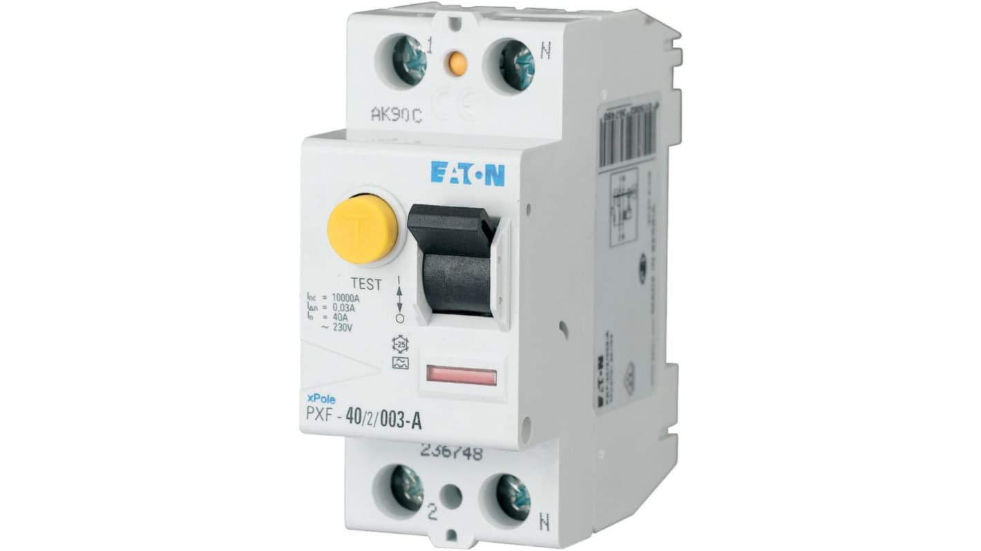Eaton PXF RCCB, 63A, 2 Pole, 30mA, Type A, 230V ac