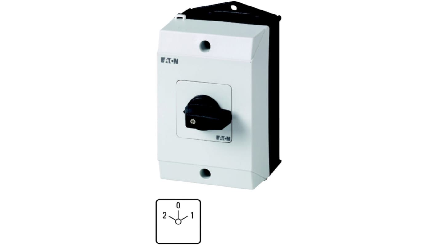 Eaton, 2P 3 Position 60° Rotary Cam Switch, 690V (Volts), 20A, Short Thumb Grip Actuator