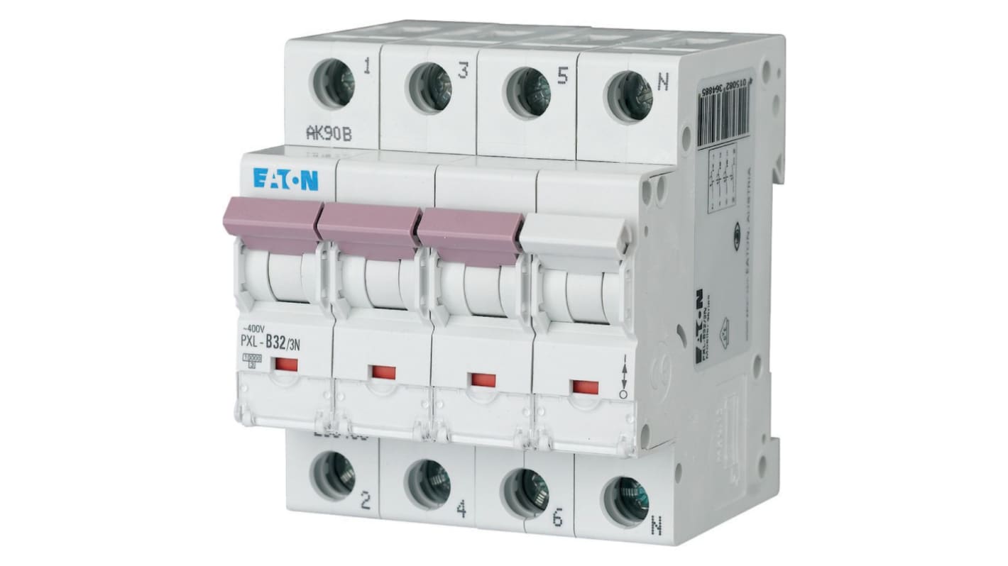 Eaton xPole - PXL PXL MCB, 3P, 32A Curve C, 400V AC, 10 kA Breaking Capacity