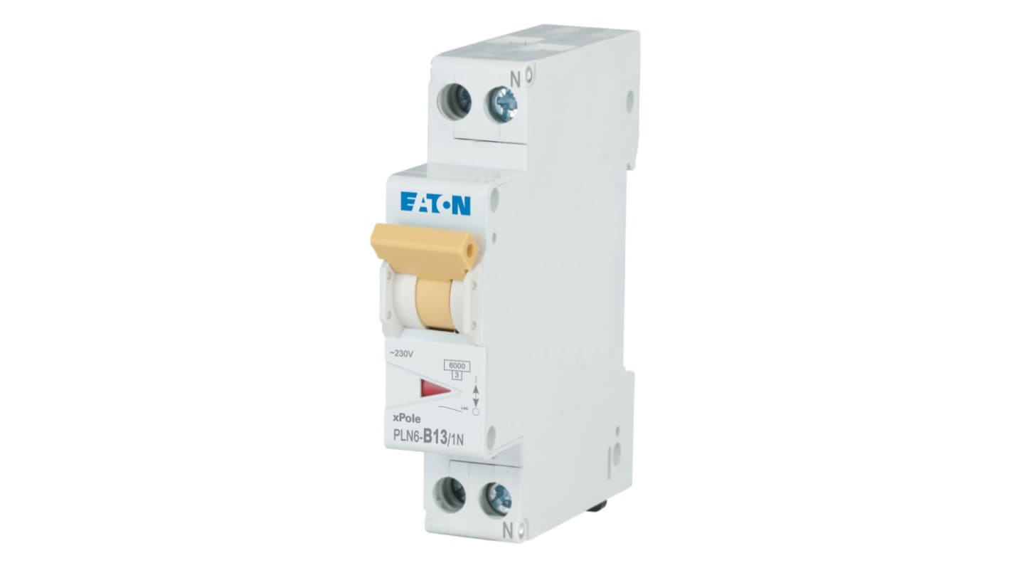 PLN6 PLN6 MCB, 1P, 13A Curve B, 230V AC, 6 kA Breaking Capacity