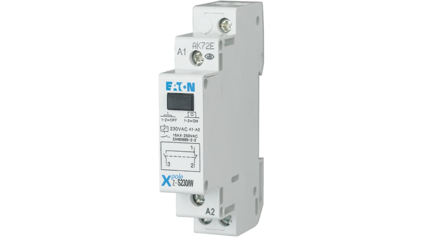 Relè a impulsi Eaton, SPDT, bobina 230V ca, Guida DIN