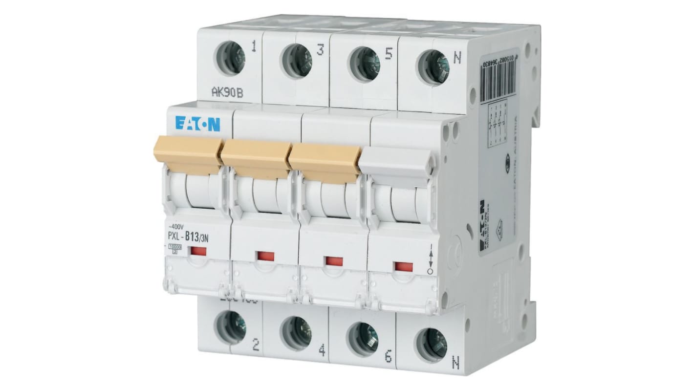 Eaton xPole - PXL PXL MCB, 3P, 13A Curve B, 400V AC, 10 kA Breaking Capacity
