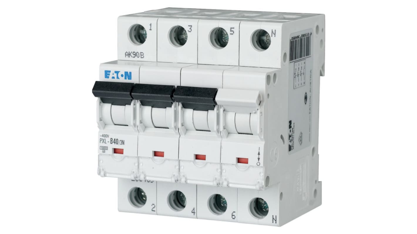 Eaton xPole - PXL PXL MCB, 3P, 40A Curve B, 400V AC, 10 kA Breaking Capacity