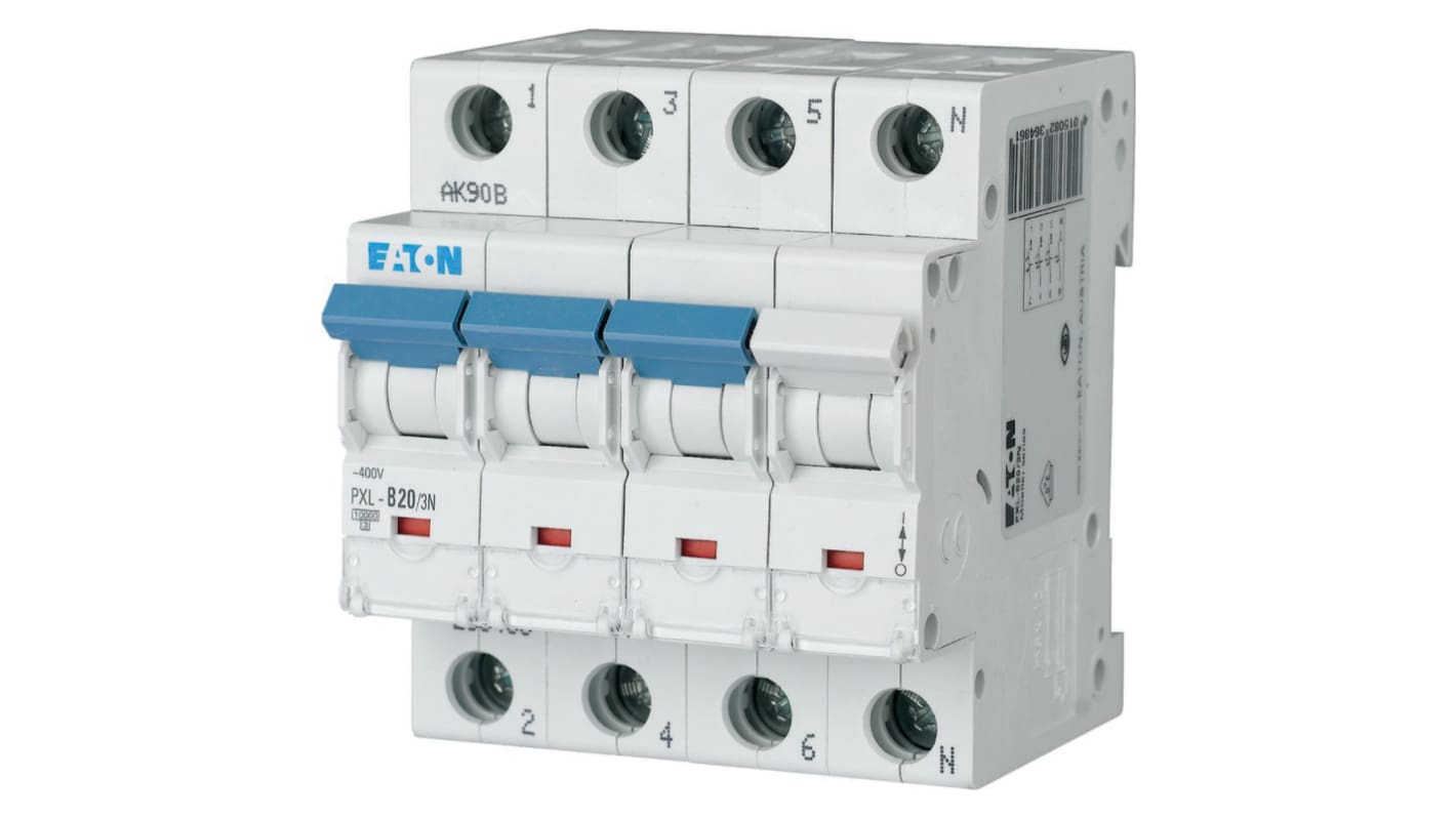 Interruttore magnetotermico Eaton, 3P 20A 10 kA, Tipo C