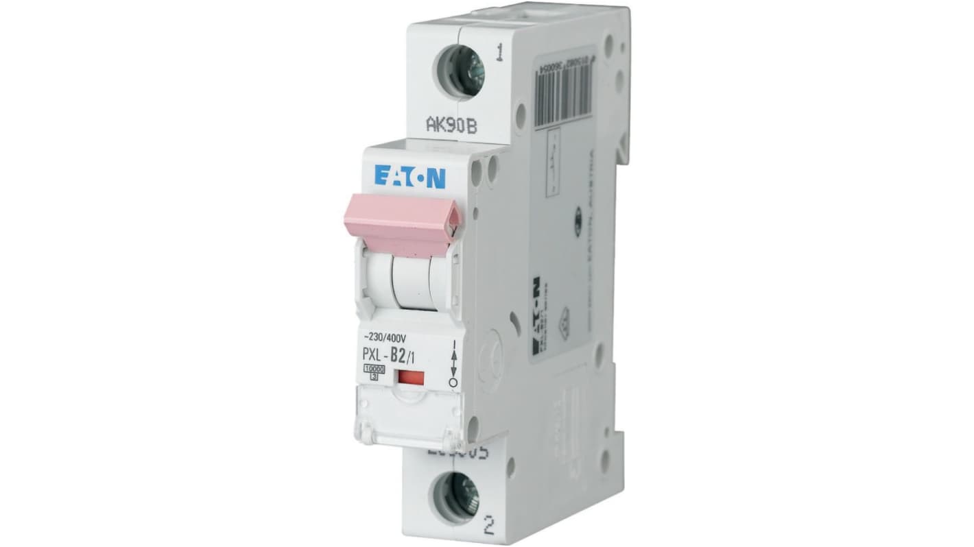 Eaton xPole - PXL PXL MCB, 1P, 2A Curve B, 230V AC, 10 kA Breaking Capacity