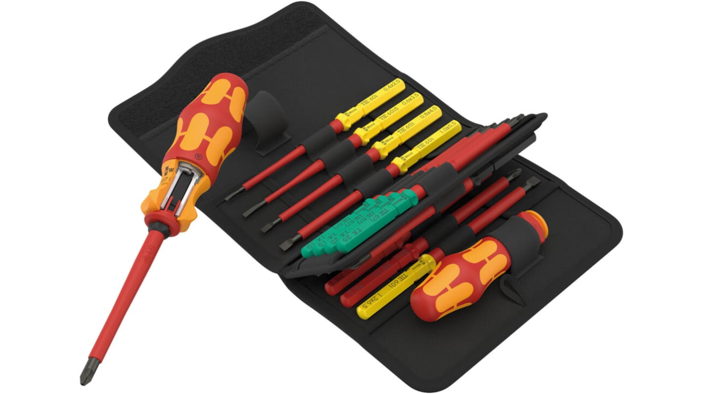 Wera Phillips, Pozidriv, Slotted, Torx Bit Holder Screwdriver, 17-Piece