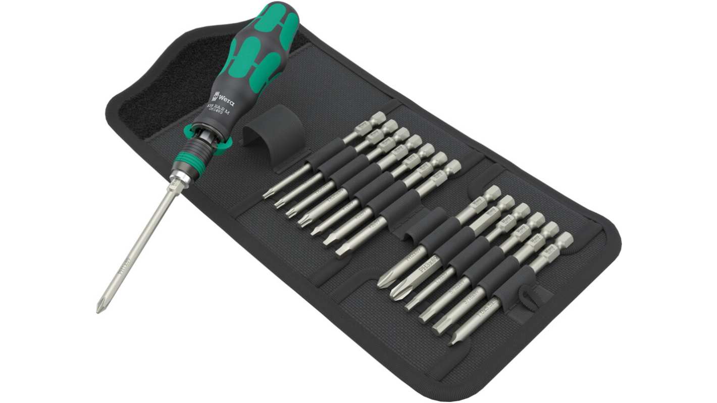 Wera Bit Holder Screwdriver, 15-Piece