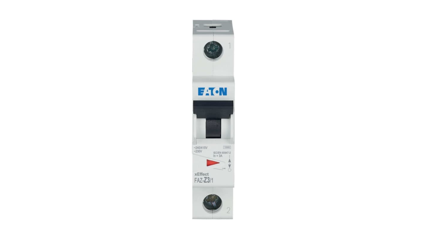 Eaton xEffect FAZ MCB, 1P, 3A, Type Z, 230V AC, 48V DC, 10 kA Breaking Capacity
