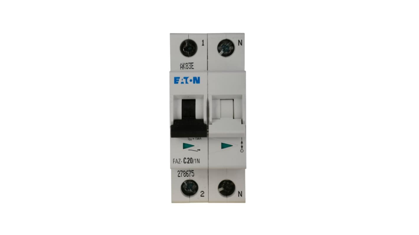 Eaton xEffect FAZ MCB, 1+N, 3A Curve B, 230V AC, 15 kA Breaking Capacity