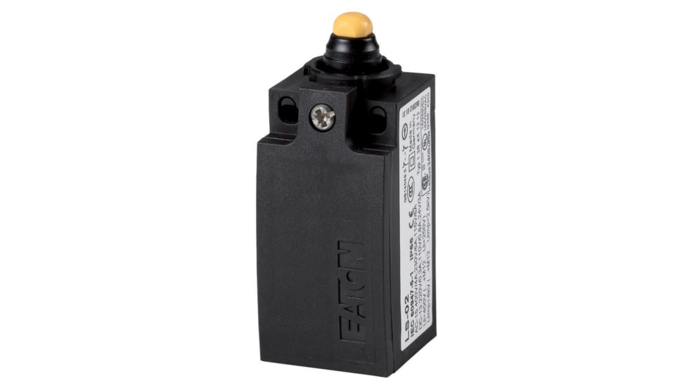 Eaton Series Plunger Roller Plunger, 1NC/1NO, IP66, IP67, 1NO/NC, Plastic Housing, 400V ac ac Max, 6A Max