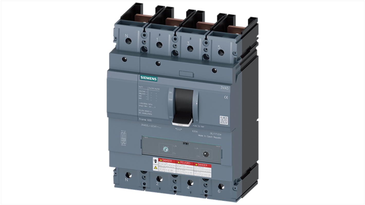 Siemens, SENTRON MCCB 4P 300A, Breaking Capacity 65 kA, Fixed Mount