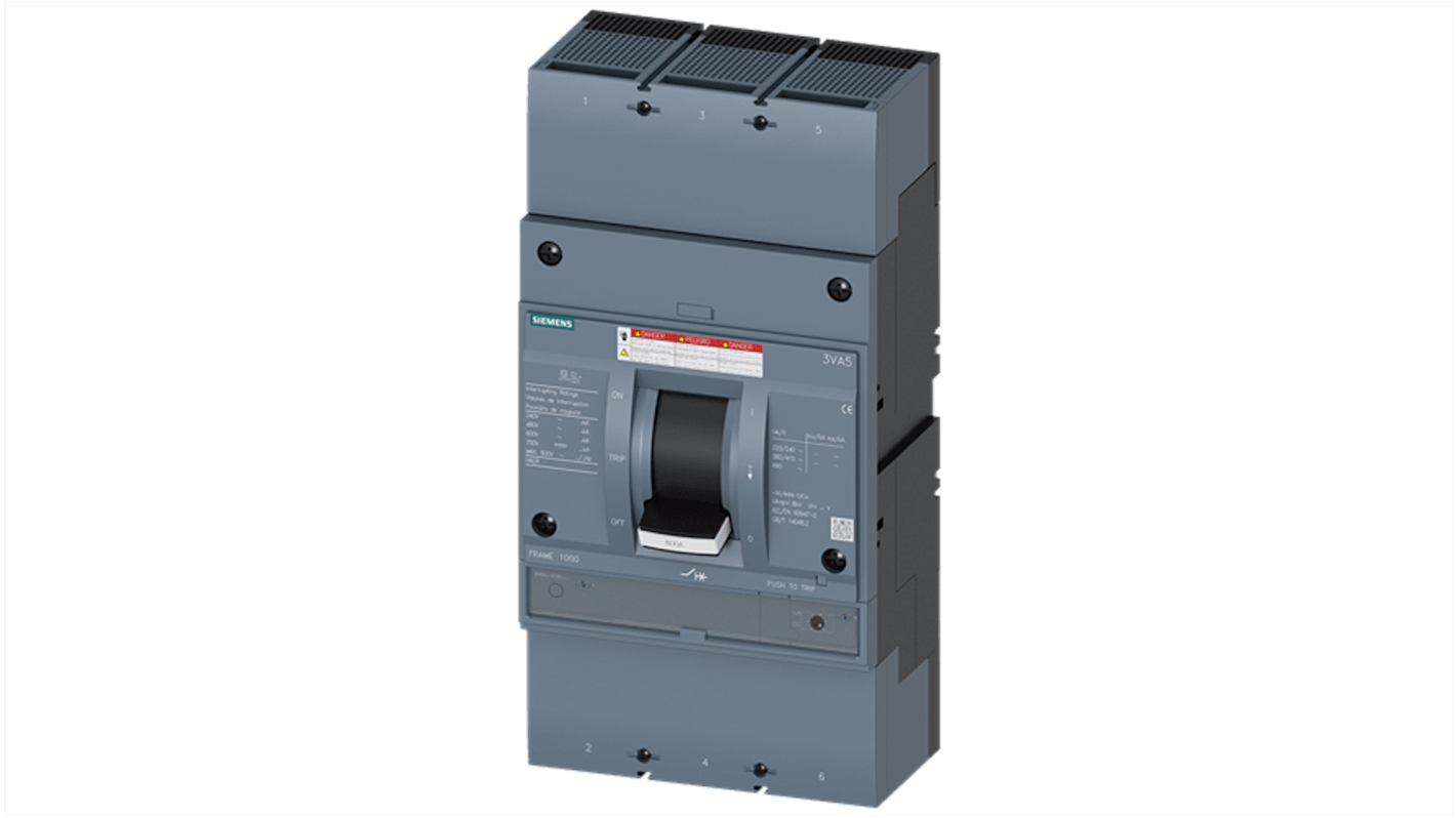 Siemens, SENTRON MCCB Molded Case Circuit Breaker 3P 700A, Breaking Capacity 35 kA, Fixed Mount