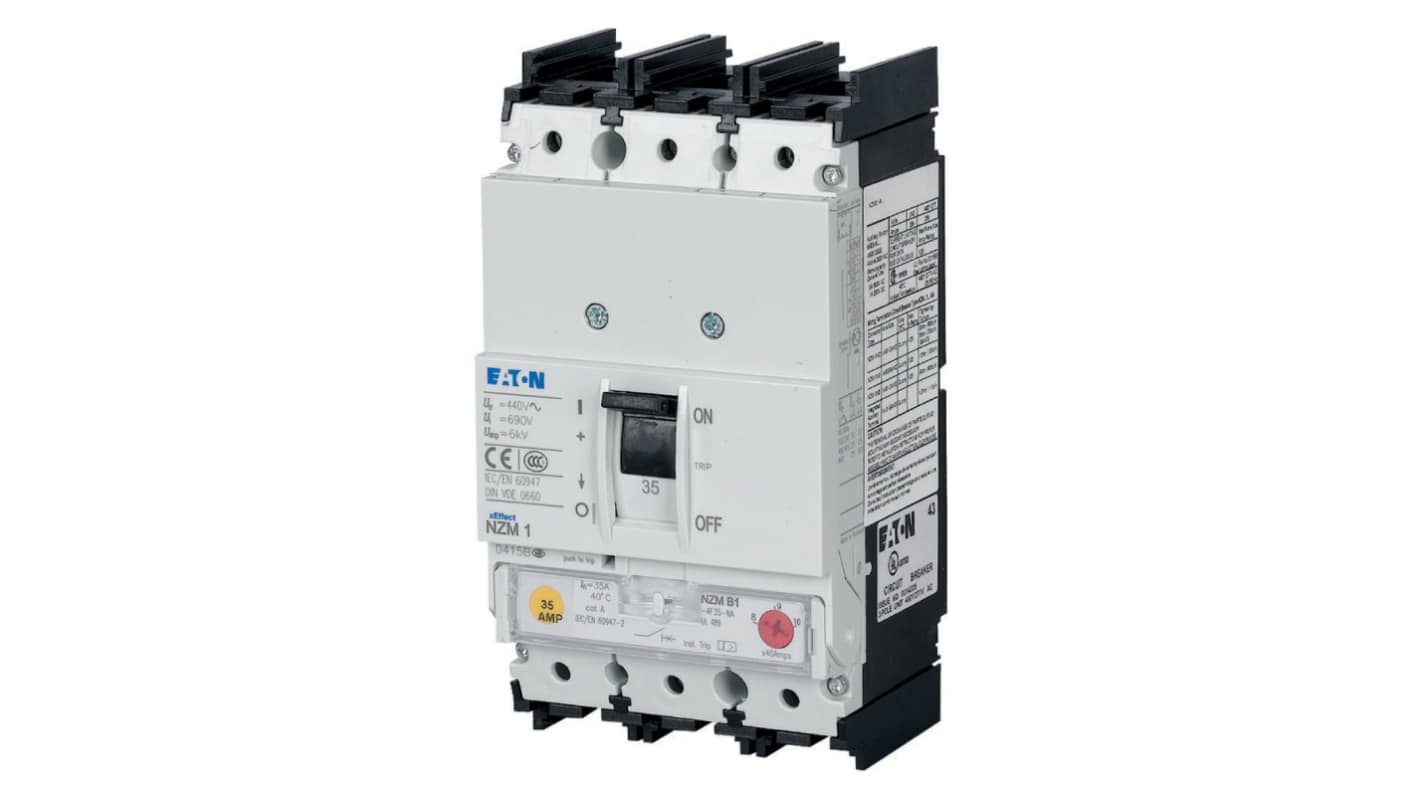 Eaton Eaton Moeller NZM, Leistungsschalter MCCB 3-polig, 100A / Abschaltvermögen 18,5 kA, Fest