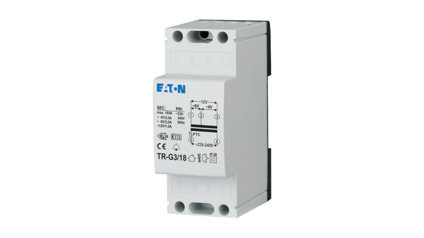 Eaton DIN Rail Transformer, 230V ac Primary, 4V Secondary