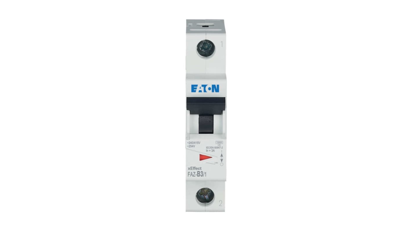 Eaton xEffect FAZ MCB, 1P, 3A Curve B, 230V AC, 48V DC, 10 kA Breaking Capacity