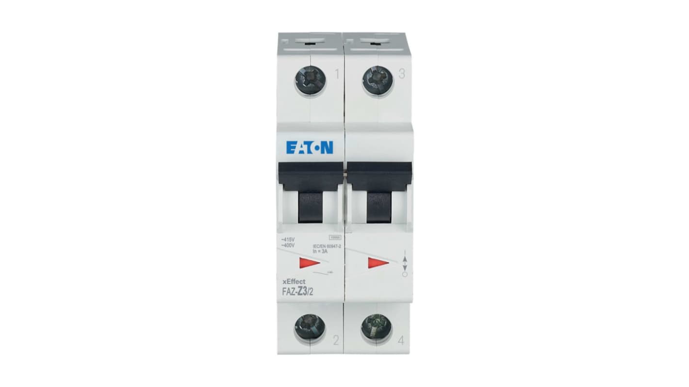 Interruttore magnetotermico Eaton, 2P 3A 10 kA, Tipo Z