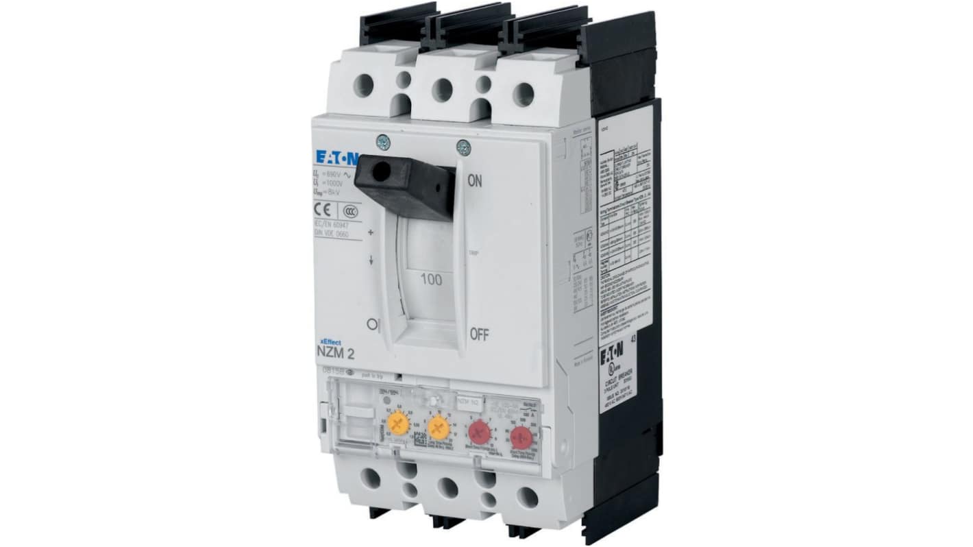 Eaton, Eaton Moeller NZM MCCB Molded Case Circuit Breaker 3P 160A, Breaking Capacity 5 kA, Fixed Mount