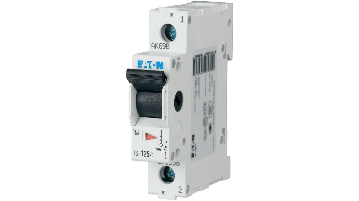 Eaton 1 Pole DIN Rail Isolator Switch - 16A Maximum Current, IP40
