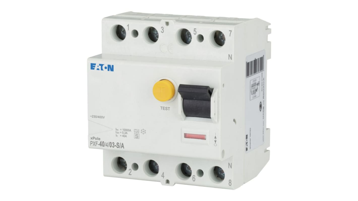 Eaton PXF RCCB, 40A, 4 Pole, 300mA, Type A, 230/400V ac