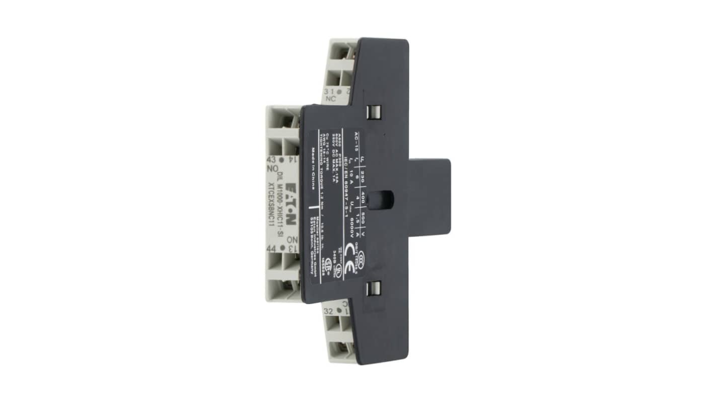 Eaton Auxiliary Contact, 2 Contact, 1 N/C, 1 N/O, Side Mount, DILM
