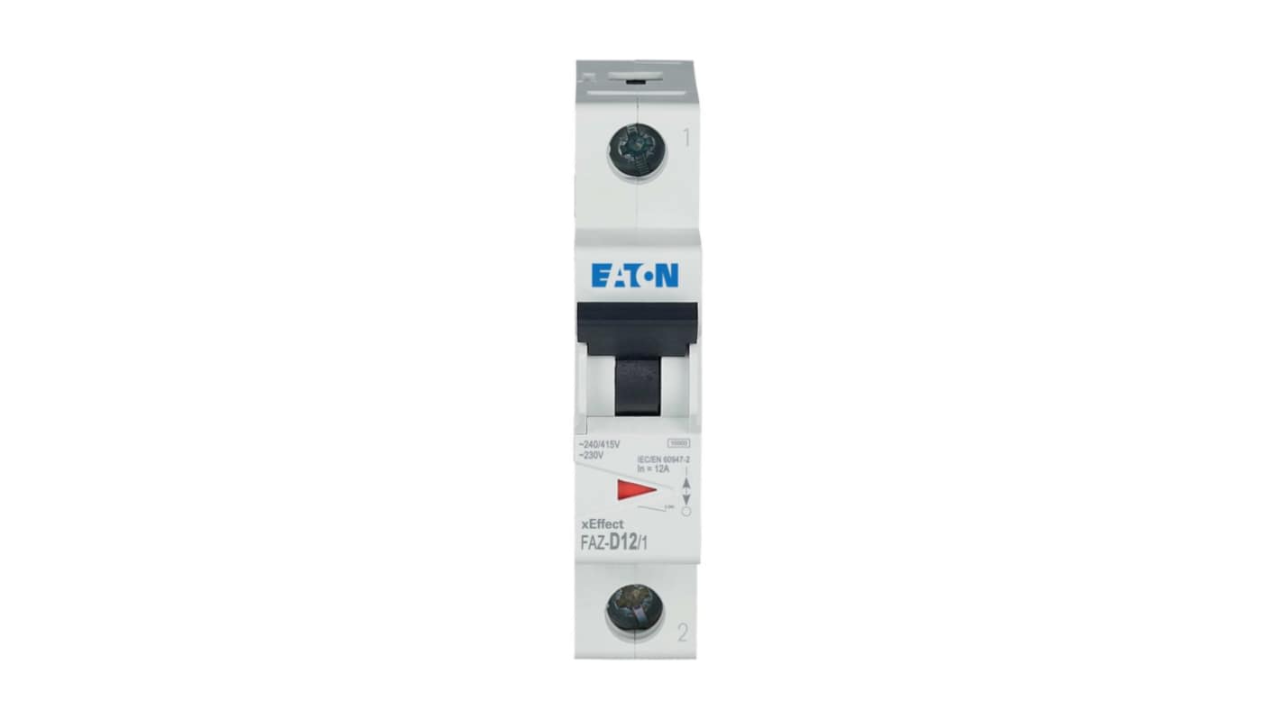 Eaton xEffect FAZ MCB, 1P, 12A Curve D, 230V AC, 10 kA Breaking Capacity