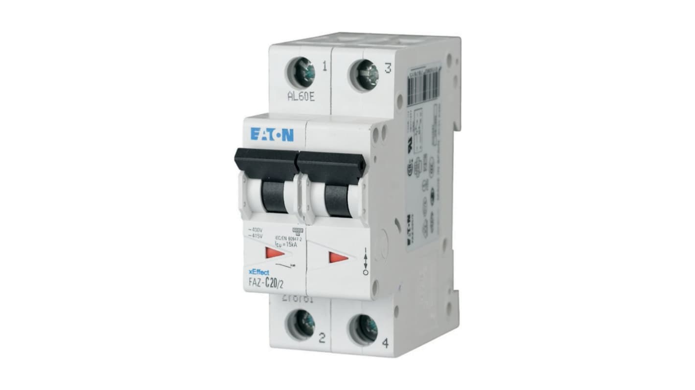 Interruttore magnetotermico Eaton, 2P 3A 10 kA, Tipo K